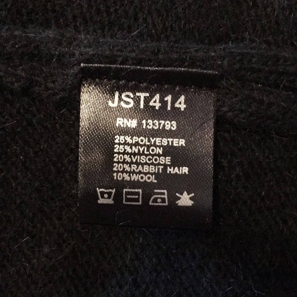 NWT black open cardigan sweater with ruffle sleeve - Picture 8 of 8